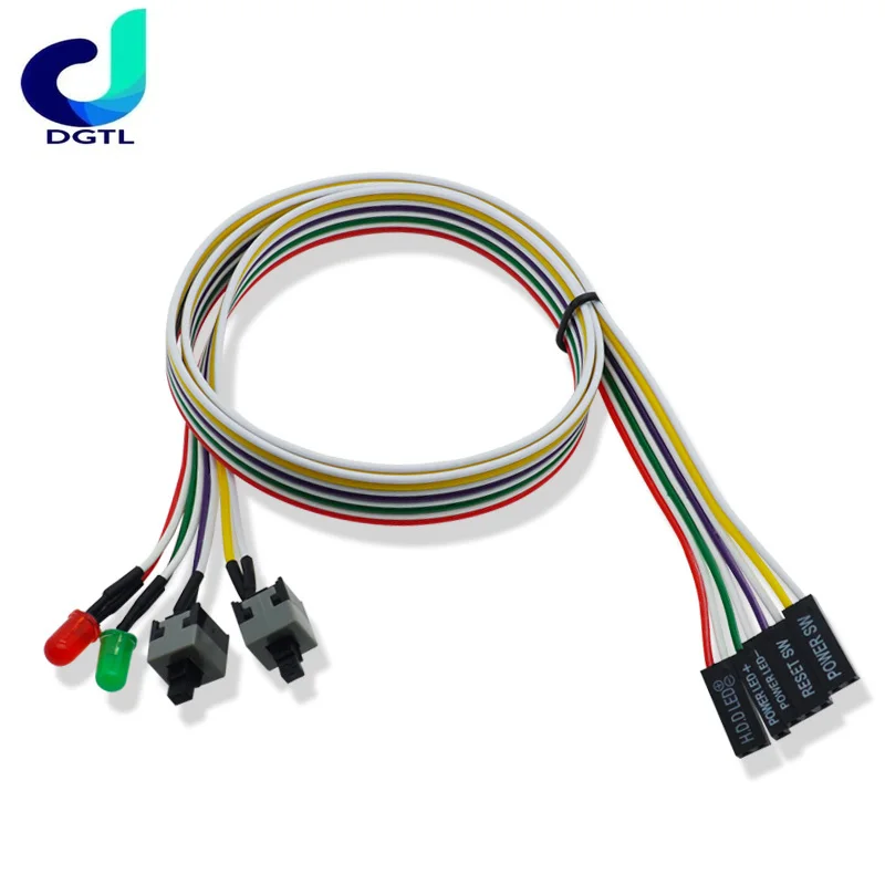 65CM Slim ATX PC Compute Motherboard Power Cable Original On/Off/Reset with LED Light PC Power Reset Switch Push Button Switch