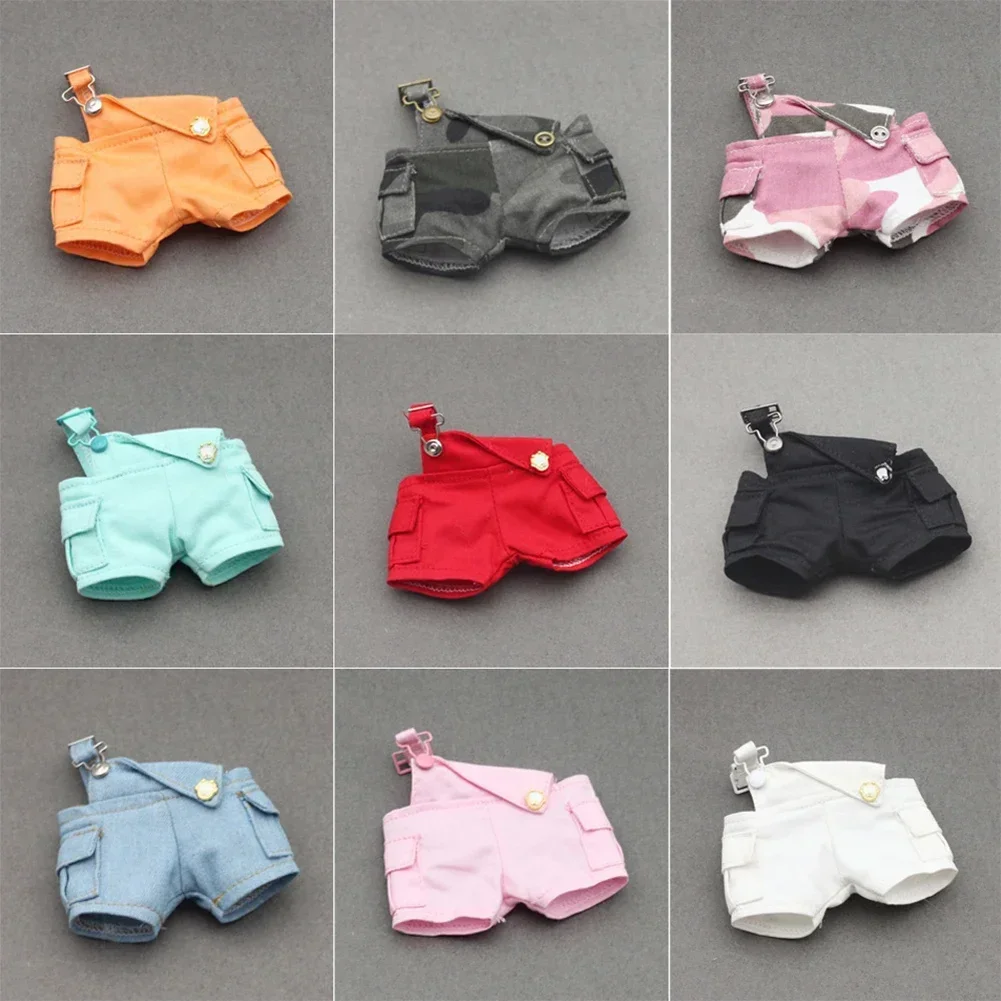 For 17cm Labubu Doll Clothes Simple Outfit Bright Color Overalls Shorts Dolls Accessories Cute Decoration Clothes Kids Gifts