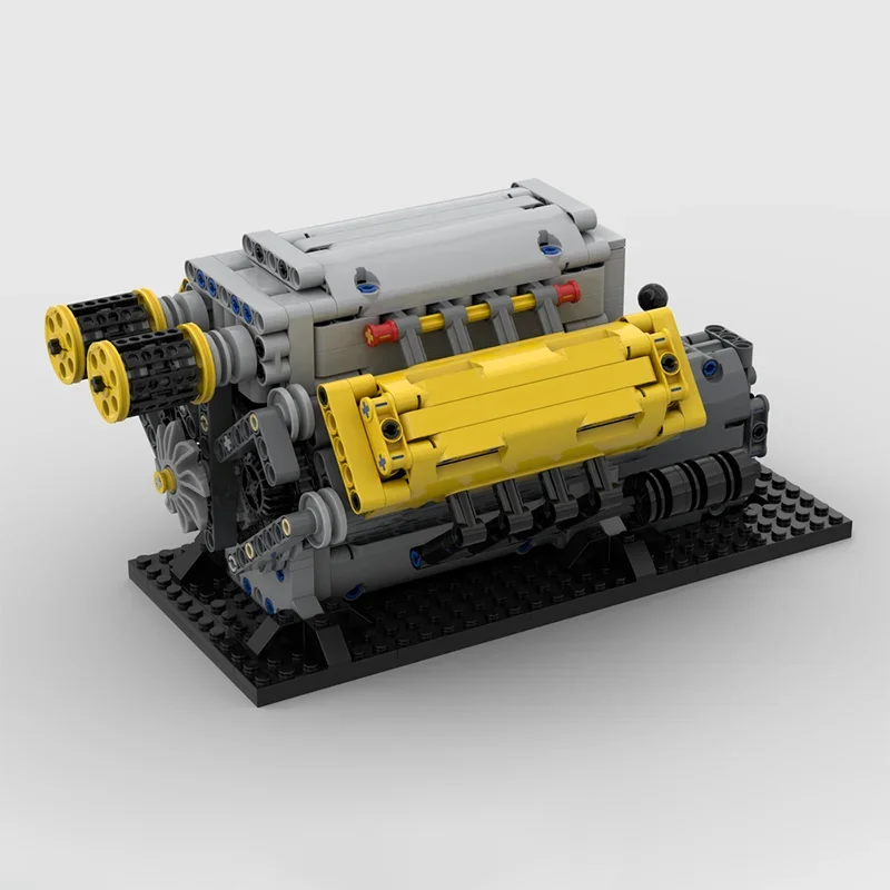 844pcs MOC Crossplane natural Aspiration Technical Model Building toys blocks Christmas gifts Assemble DIY idea Brick Birthday