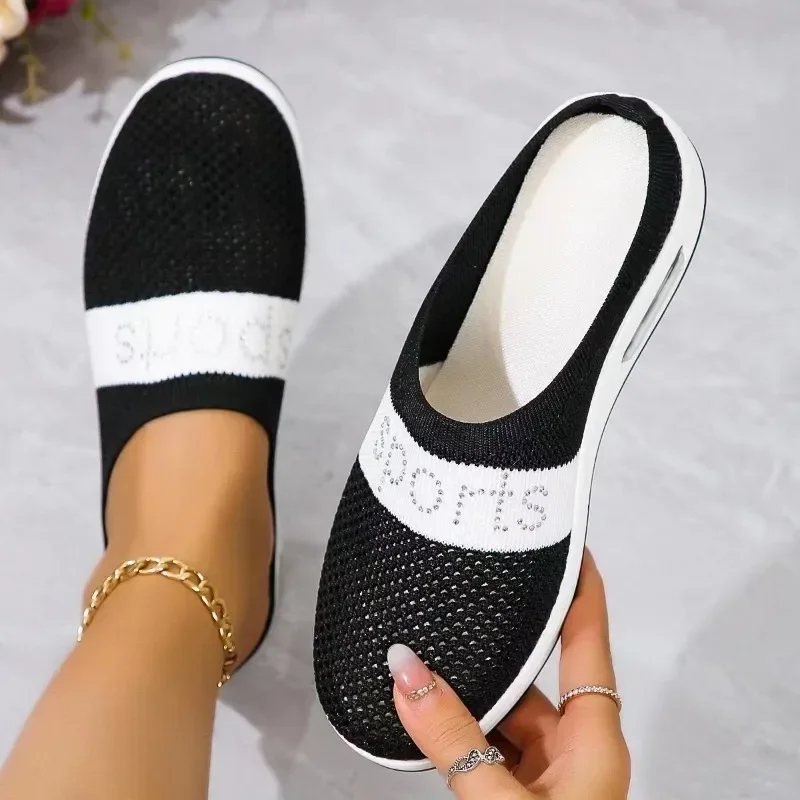 2024 New Summer Women's Slippers Wedge Air Cushion Casual Half Support Breathable Casual Shoes for Women Zapatos