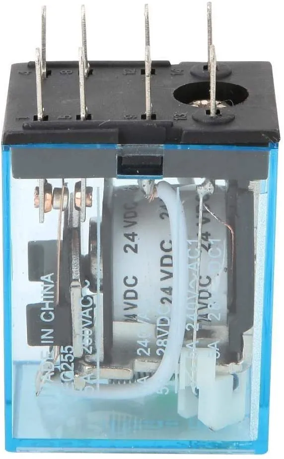 10pcs Power Relay 2 ON 2 OFF 24V 8 Pin Coil Copper Coil DC DPDT Strong Conductivity W Shell 10A HH52P Miniature