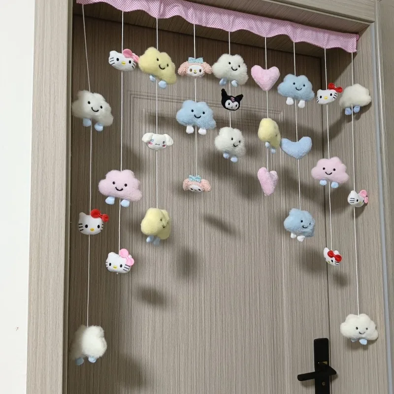 

Hello Kitty Kuromi Anime Kawaii Sanrio Ins Cloud Curtain Decoration Cute Cartoon My Melody Home Door Hanging Gifts for Girls