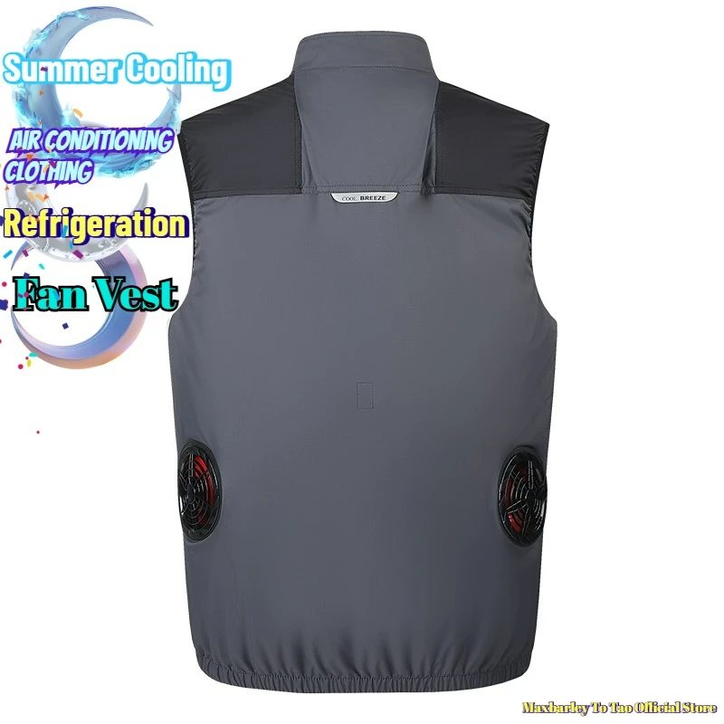 

Summer Fan Vest Men Fishing Sleeveless Air-Conditioning Cooling Clothes USB Electric Outdoor High-Temperature Workwear Jacket