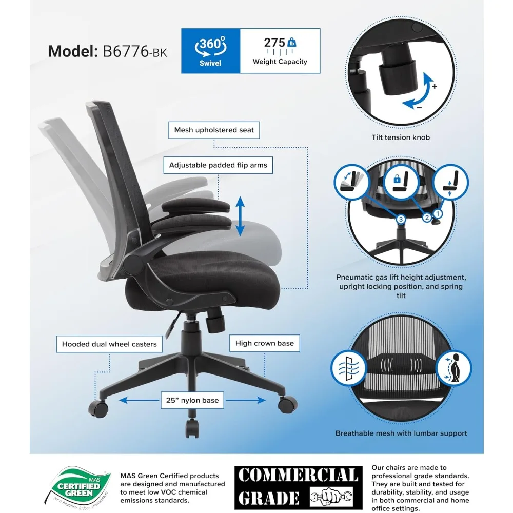 Boss Office Products كراسي جلوس المهام، أسود