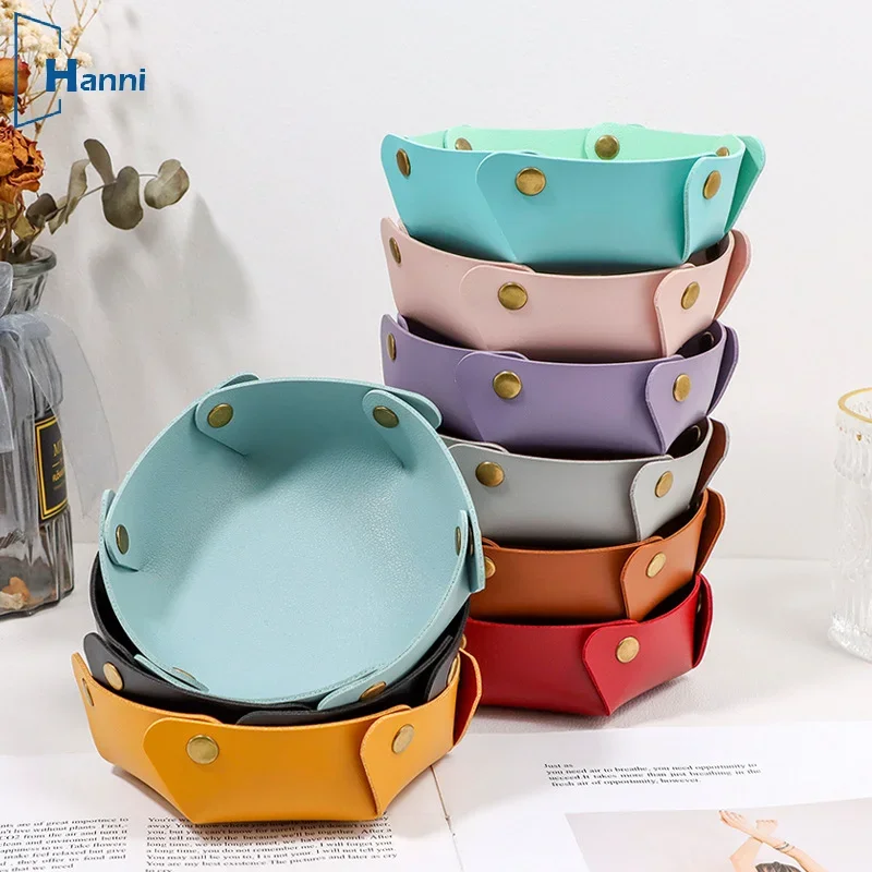 Foldable Dice Hexagonal Tray Box Pu Leather Desktop Storage Box Folding Hexagon Coin Square Tray Dice Game Storage Tray Holder