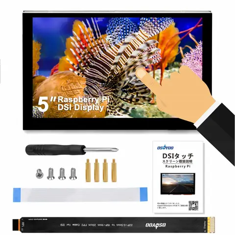 OSOYOO 5 인치 IPS 용량 성 터치 스크린 RPi5 DSI LCD 디스플레이 모니터 Raspberry Pi 5 4 2 3 3B + 용 800x480 해상도