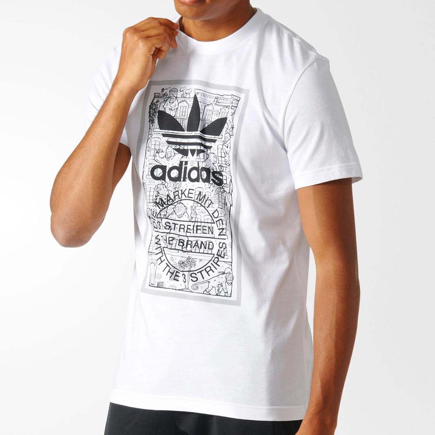 

Мужская свободная дышащая футболка с короткими рукавами Adidas Originals Three Leaves в стиле ретро BP8988