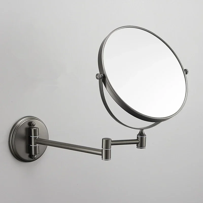 Bathroom Mirror Folding Rotary Makeup Mirror Double-sided Magnifying Wall Hotel Bathroom Shower Beauty Mirror