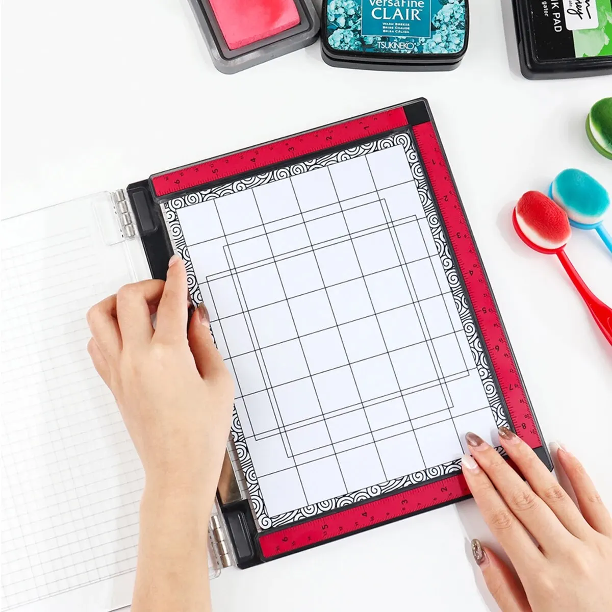 Stick and Stamp Mat & Blending Buddy Template For Creating Straight Lines Much Easier Low Stcik Mat To Hold Product In Place