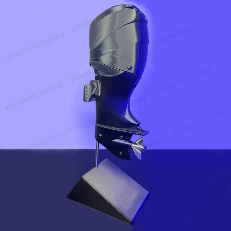 1Set Static Version Scale Outboard Motor Shell with 3D Printed Propeller Display Rack Assembly Kit for DIY Decoration Ornaments