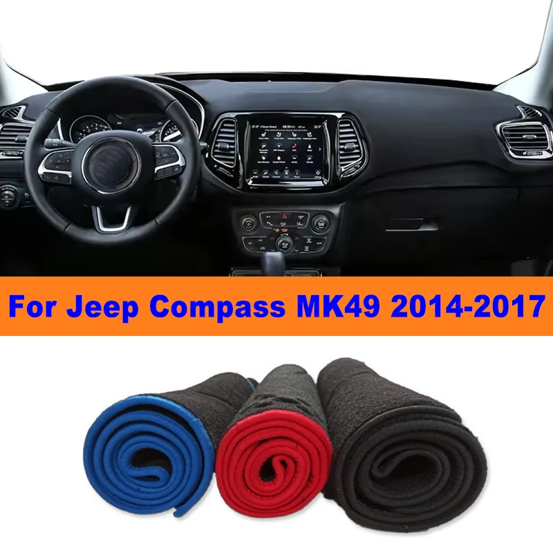 

Anti-Glare Dashboard Cover Dash Mat Non-Slip Sun Shade Pad Interior Protector For Jeep Compass MK49 2014-2017 Car Accessories