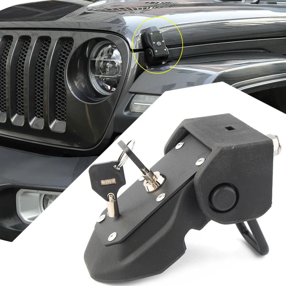 2Pcs Car Hood Latches Hood Lock Catch Latches Kit Anti-Theft Accessories For Jeep Wrangler JL 2018-up