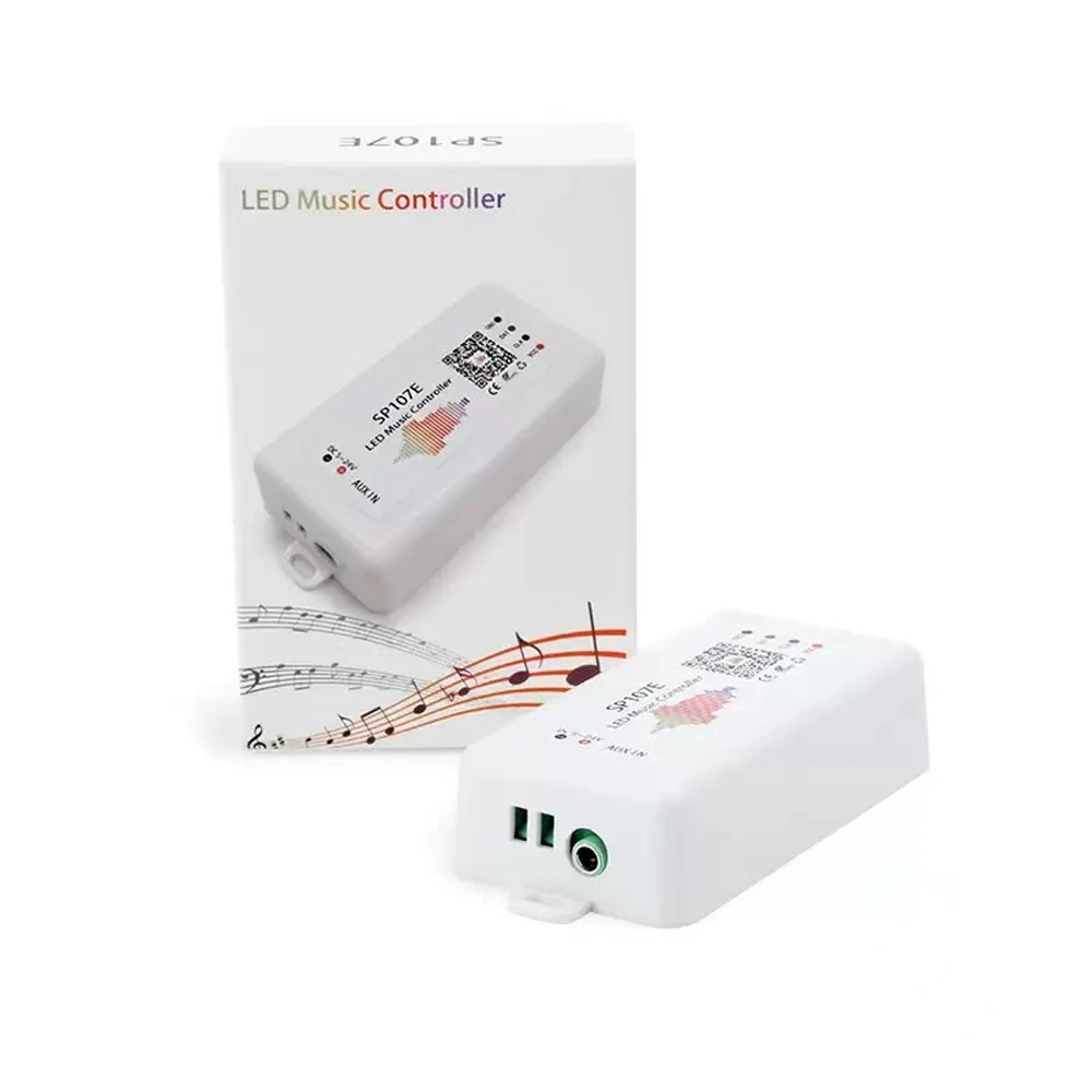 SP107E DC5-24V LED Music Controller With Wireless Bluetooth-compatible SPI Full Color Music Control By Phone APP For WS2812B