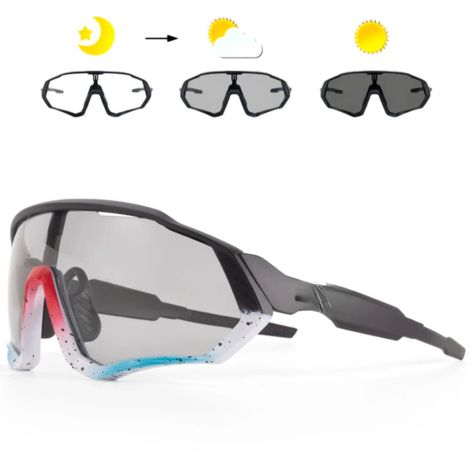 Photochromic Sunglasses MTB Cycling Glasses Men Women Outdoor Running Polarized Goggles UV400 Safety Bike Bicycle Eyewear Glases