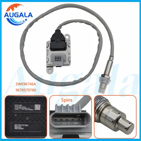 AUGALA 9678570780 5WK96746A New Nitrogen Oxide NOx Sensor For Citroen Berlingo C4 Peugeot 208 308 Partner Euro 6 A2C96290900