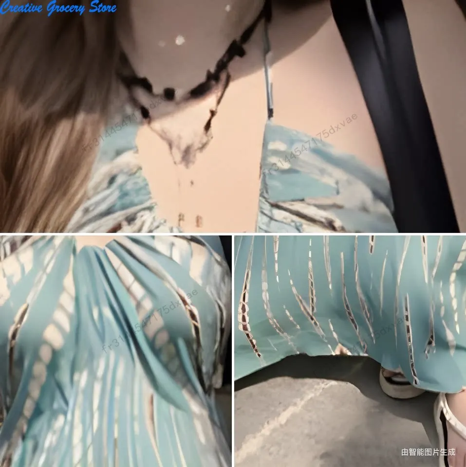 Vestido largo elegante con halter para mujer, sin mangas, espalda descubierta, estampado playero, diseño bohemio, casual para fiesta, playa y vacaciones 2026 6