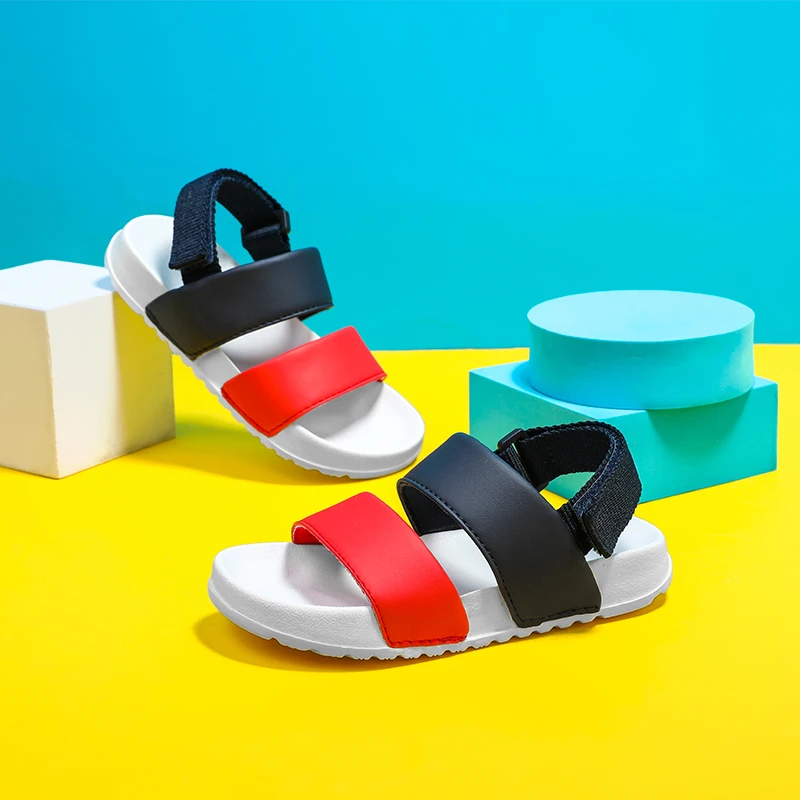 Summer Little Boy Sandals Color Block And Lovely Pink Children Sandals Toddler Baby Soft Leisure School Girls Beach Sandals