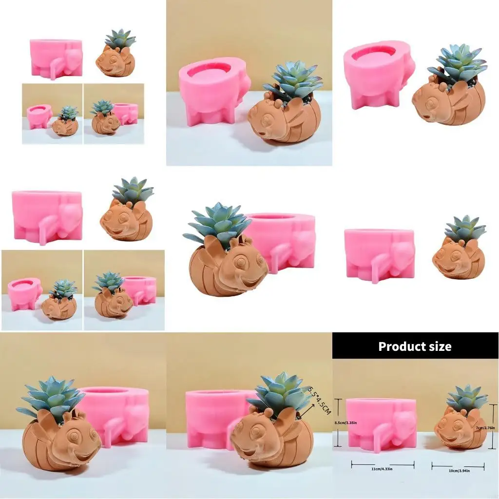 

R3MC Creative Bees Shaped Pots Mold for Resin Concrete Plant Lovers Gifts Accessory