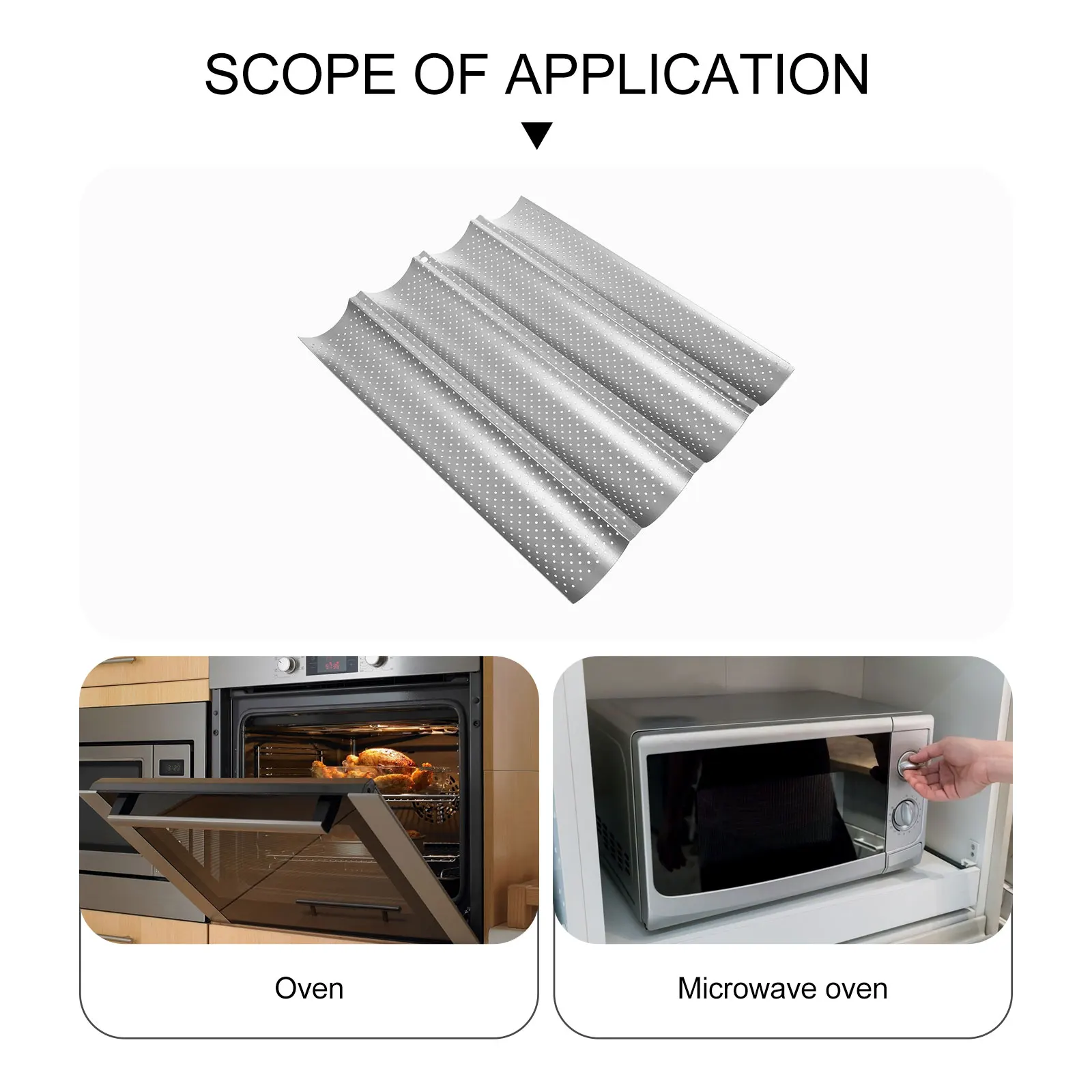 

Baguettes Pan Baking Tray Carbon Steel French Bread Mold Non-Stick Four Groove Home Oven Bake Bread Tool Gift For Families