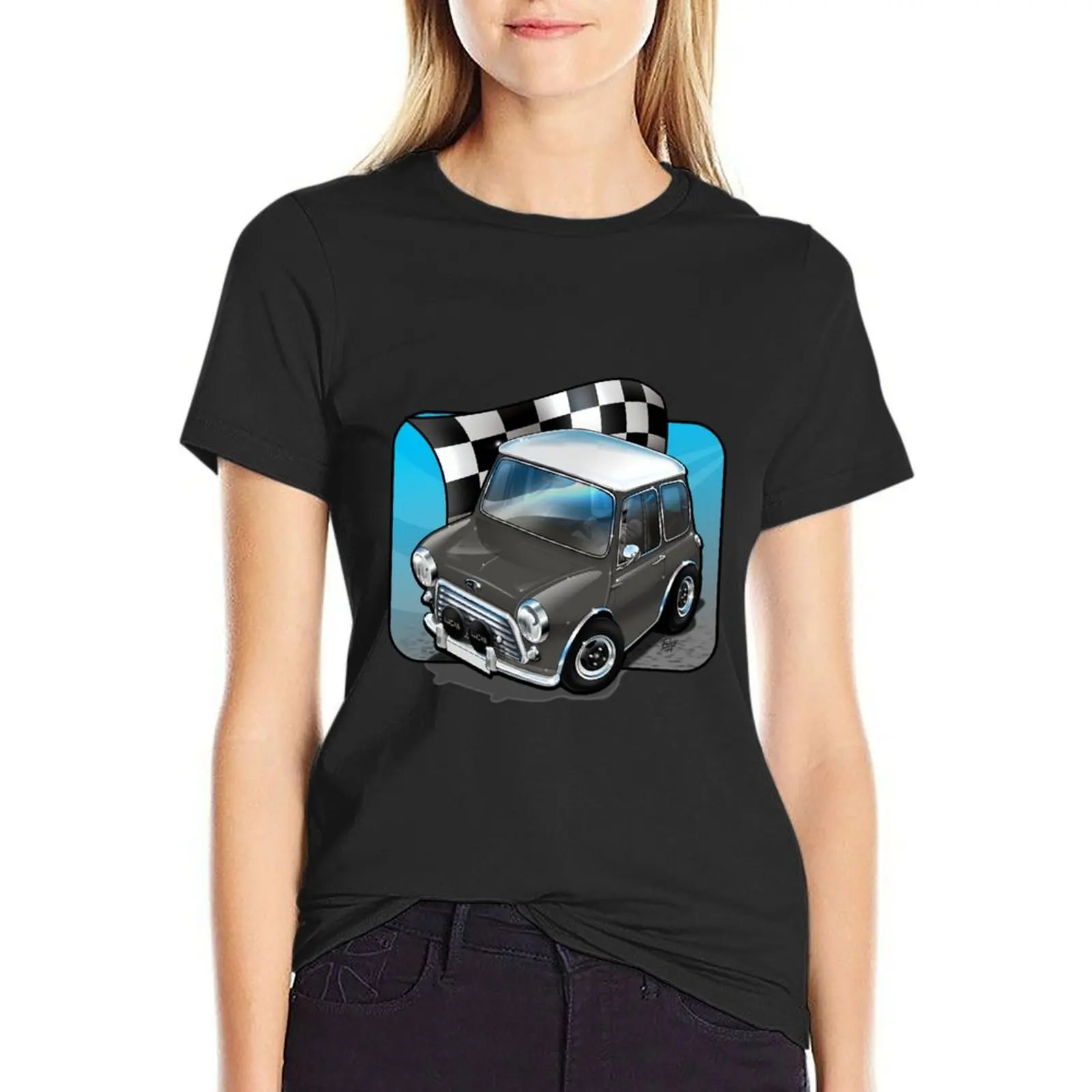 Austin Cooper S in Grey T-Shirt aesthetic clothes cute clothes Blouse cropped t shirts for Women