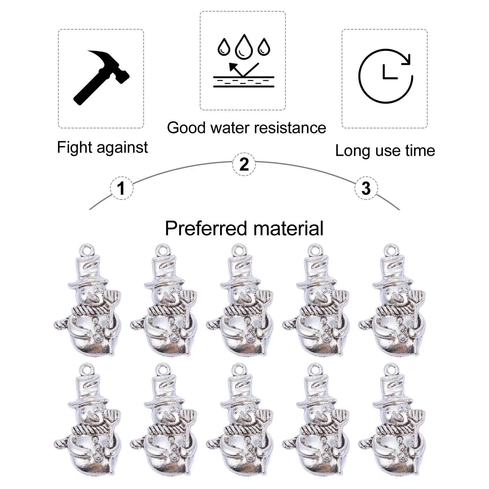 

50Pcs Alloy Pendant Charm Durable High Quality Metal Simple Retro Design Accessory Making Snowman Pendant Snowman Charm