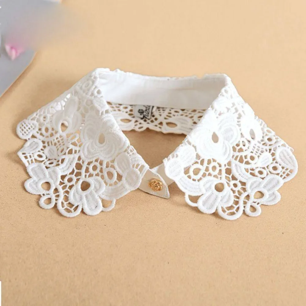 Fashion Lace Floral Fake Collar Detachable Black White Decoration Collar Wedding Dress Accessory