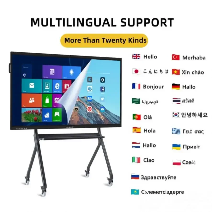 65/75/86/100 Inch Lcd 4K Display Touch Screen Digital Flat Panel Whiteboard Interactive Smart Board For School Teaching