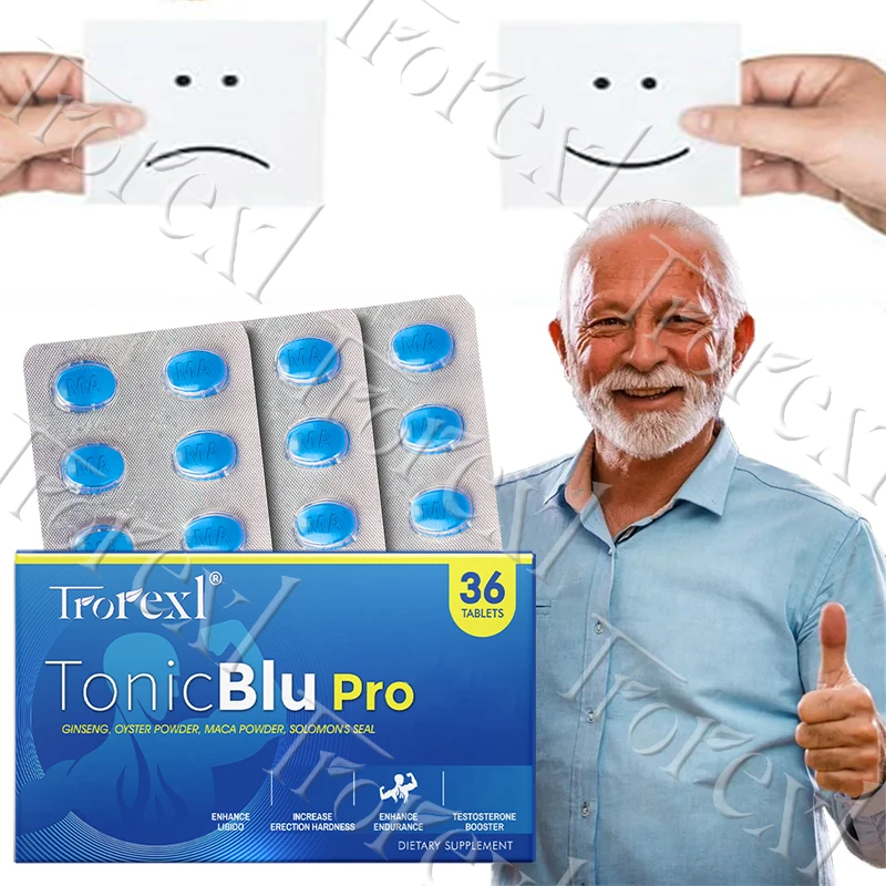 Trorexl-TonicBlu Pro - حبوب زرقاء لطاقة Rock-Hard، معزز حجم الصوت، الجينسنغ المحار الطبيعي لأفضل فوائد