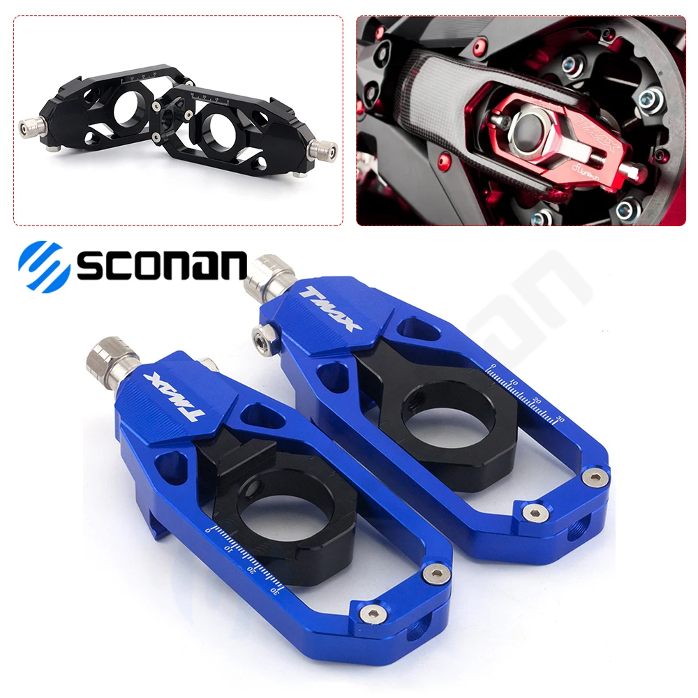 

For YAMAHA Tmax 530 t-max tmax 530 SX/DX 2013-2022 Motorcycle CNC Aluminum Rear Axle Chain Adjusters Tensioners Catena Spool