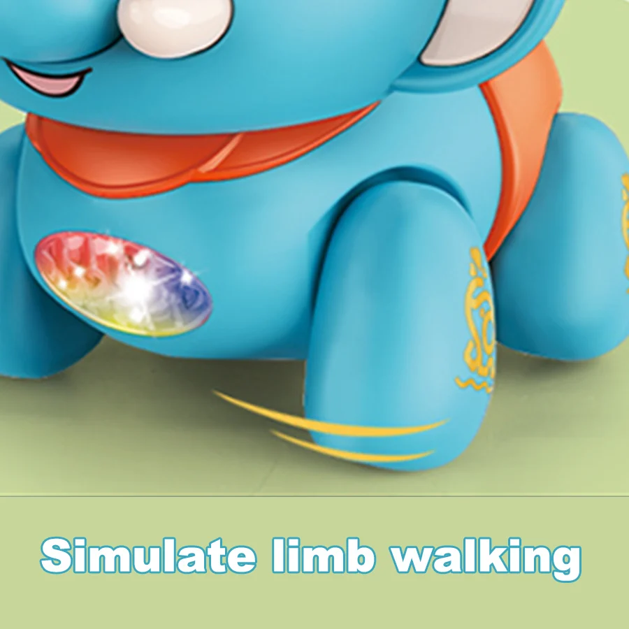 Elektrisch speelgoedolifant met verlichting, concert, zingen, wandelen, puzzelspeelgoed met trekkoord, Kerstmis, Halloween, Thanksgiving, N