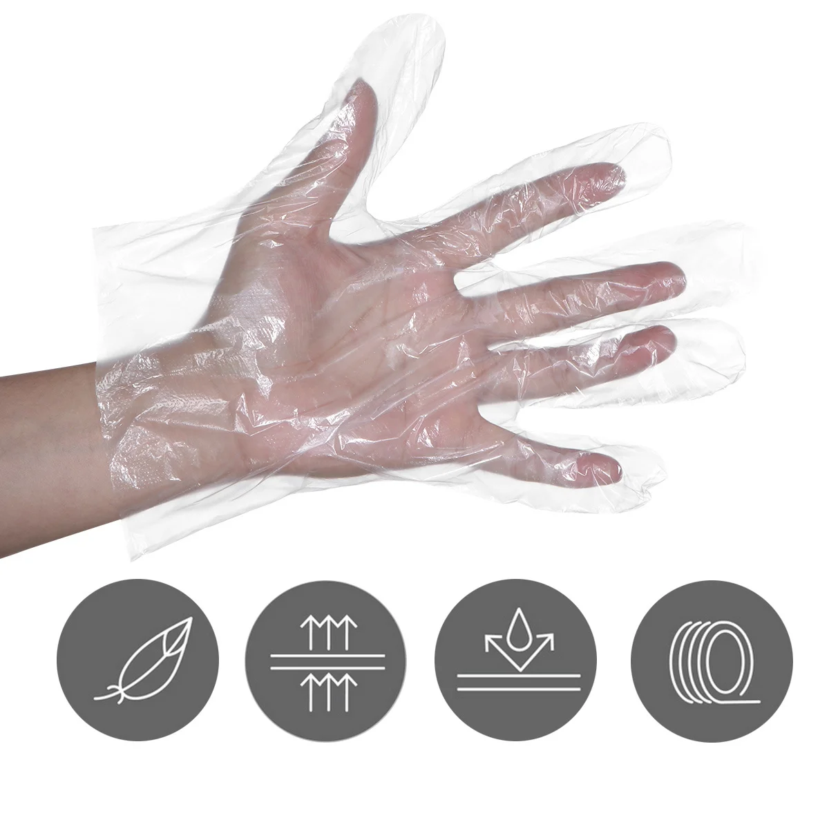 500Pcs Disposable Gloves Plastic Dishwashing Durable for Multiple Applications Simple Design Practical for Daily Use and