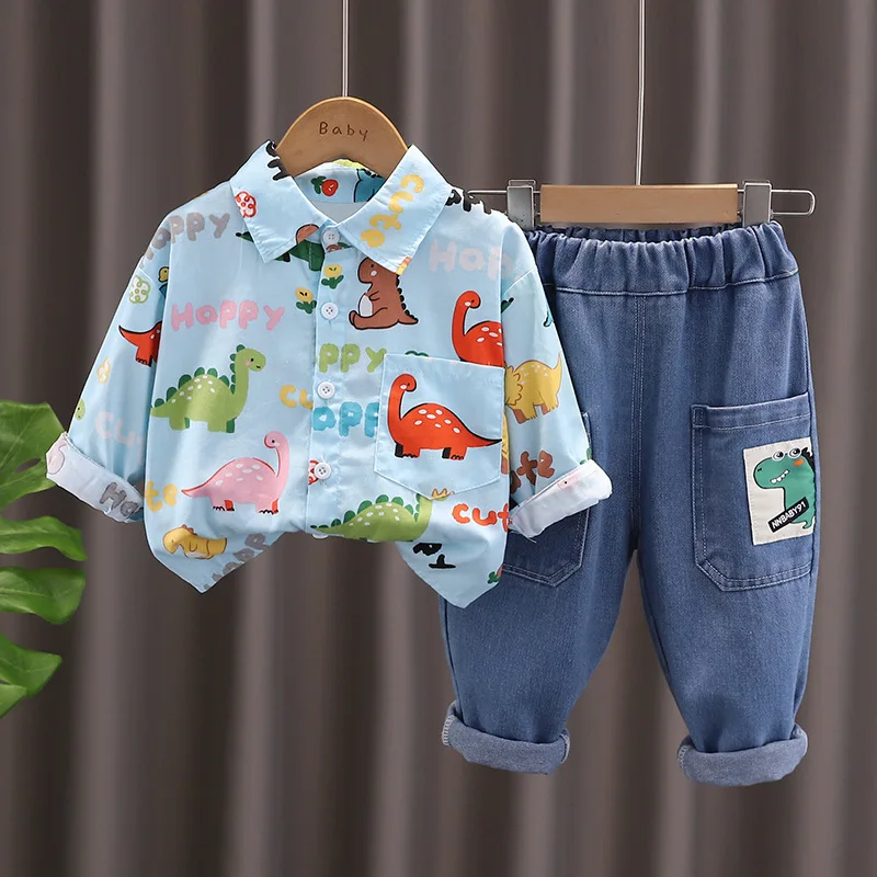 New Autumn Baby Clothes Set Children Boys Cartoon Shirt Pants 2Pcs/Sets Toddler Clothing Infant Casual Costume Kids Tracksuits