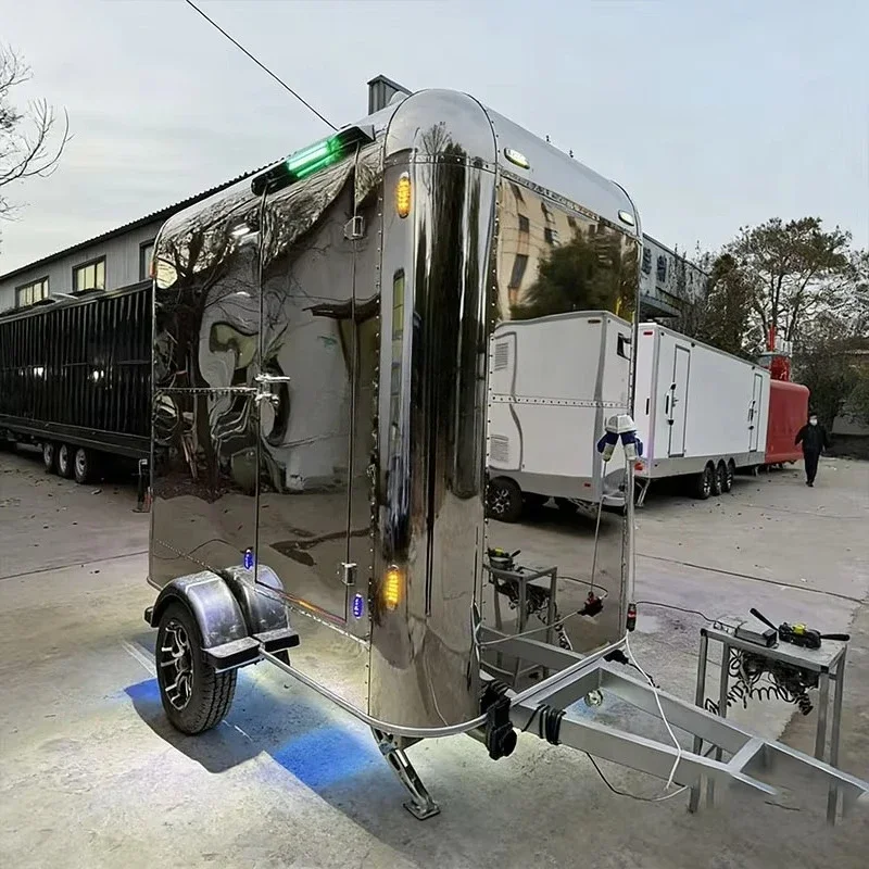 Trailer, portable toilet trailer, stainless steel modern 2 compartments for outdoor activities