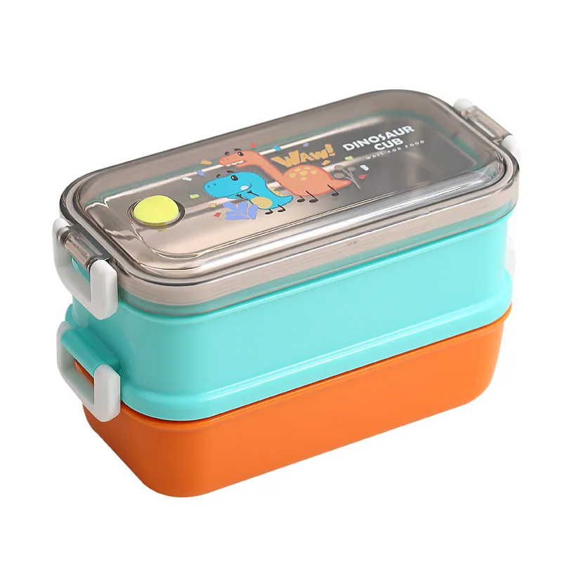 Children\'s Lunch Box 304 Stainless Steel Bento Box Sealed Leak-proof Food Container Portable Picnic School Office Storage Box