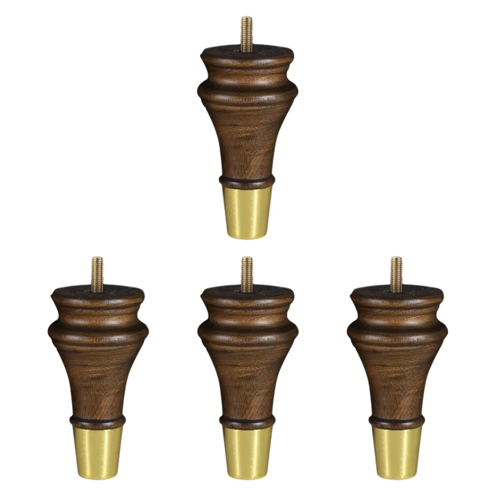 

4x Wooden Furniture Legs Sofa Legs Support Feet Retro Design Classic Modern Replacement Bed Risers for TV Stand Coffee Table