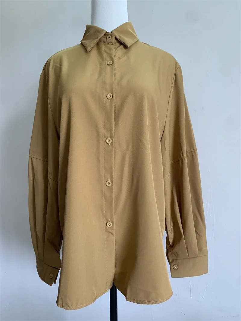 Korean Style Oversized Loose Solid White Black Women Shirt Autumn Long Sleeve V Neck Blouses Casual Streetwear camisas