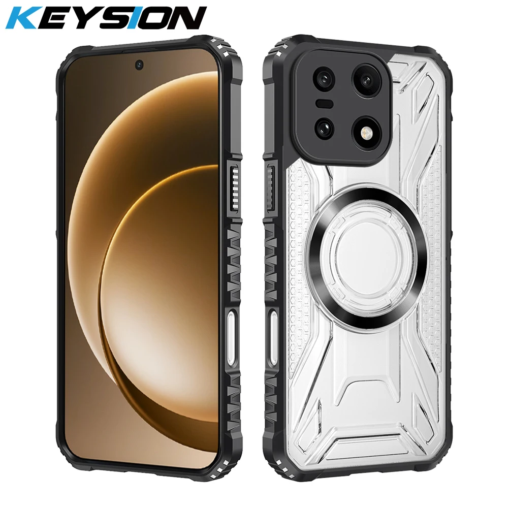 

Прозрачный магнитный чехол KEYSION для OnePlus 15 5G, мягкий силикон + поликарбонат, сверхпрочный противоударный чехол для телефона One Plus 1+ 15