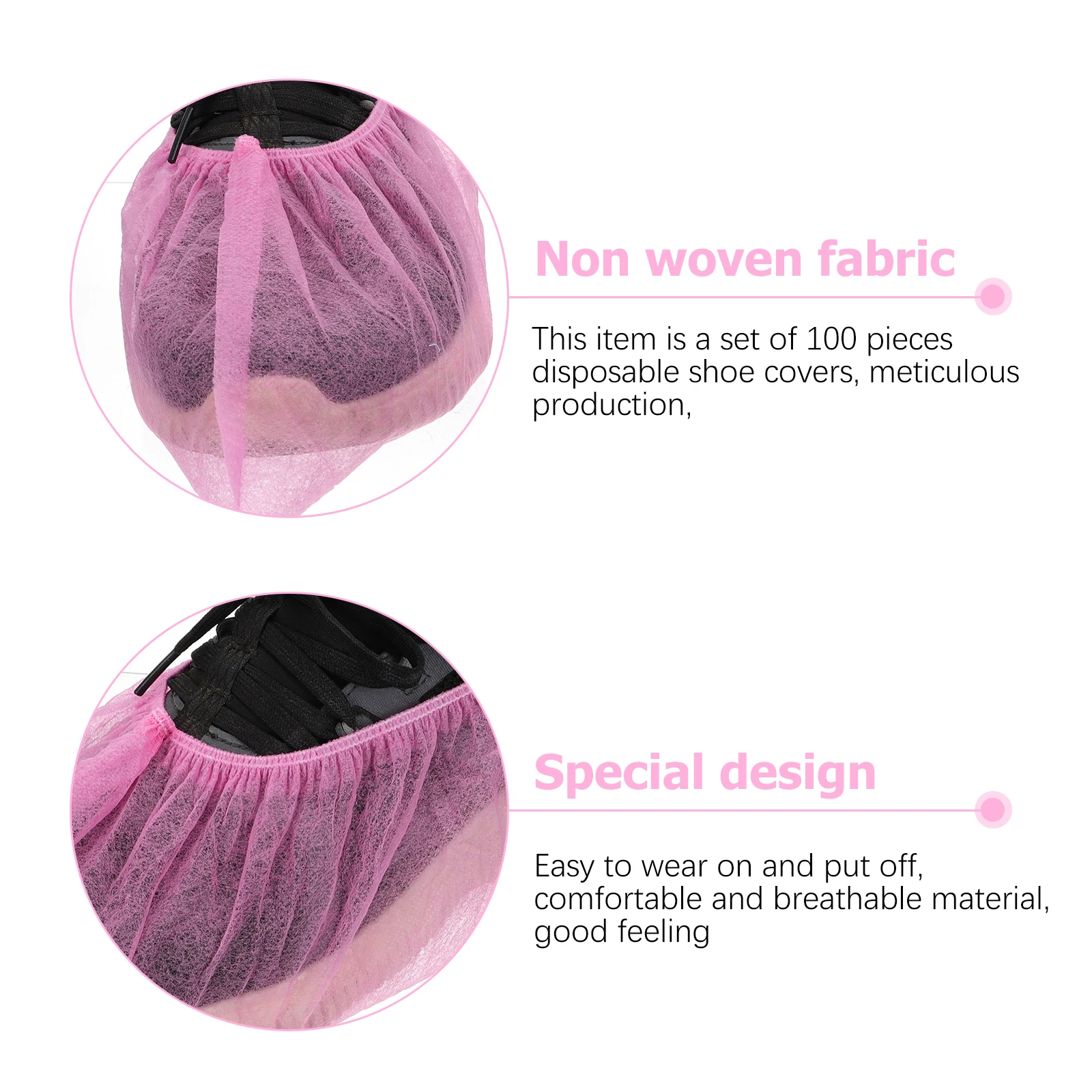 

100Pcs Disposable Shoe Covers Thick Non-Woven Waterproof Overshoes Breathable Wear Resistant Shoes Protector Home Use