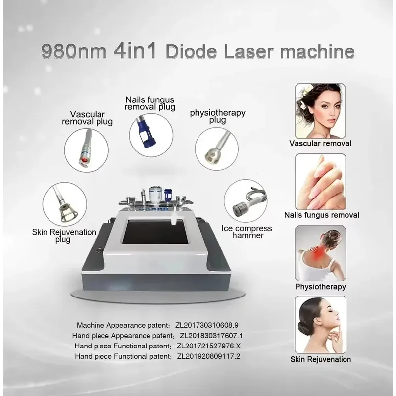 Newest 4 IN 1 980nm Laser-Vascular Removal Machine Diode Laser-980 Physiotherapy For Vascular And Spider Vein Removalpro