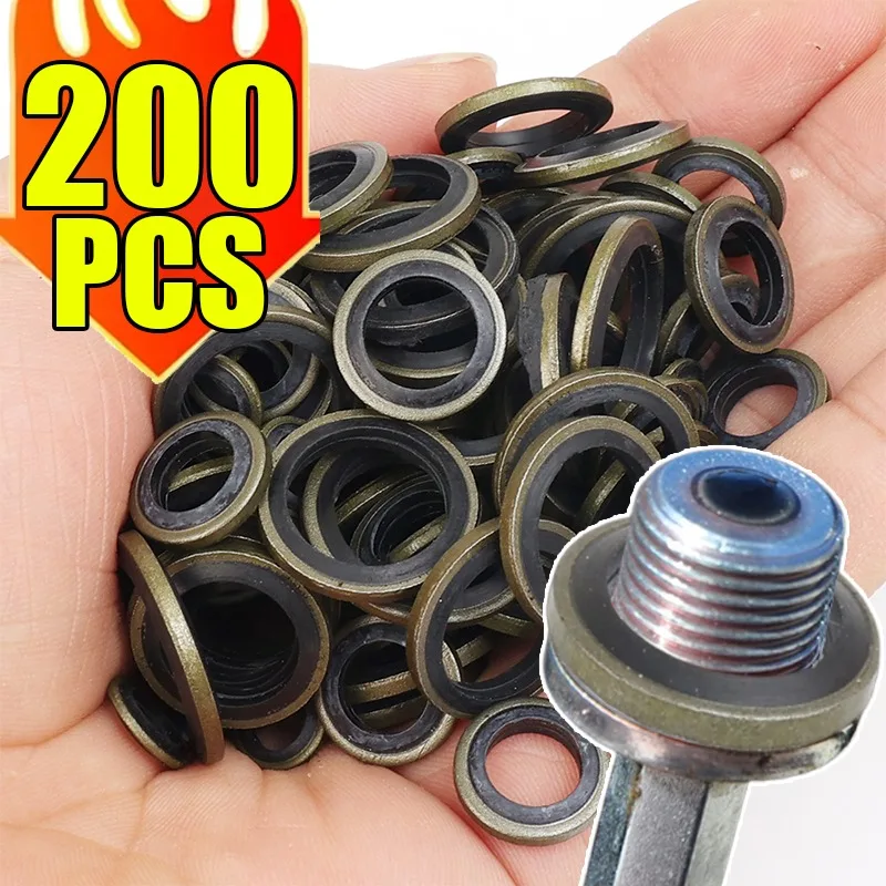 Универсальный автомобильный комплект прокладок для слива масла M6 M8 M10 M12 M14 M16 Шайба пробки поддона Ассортимент металлических резиновых уплотнительных колец для авторемонта