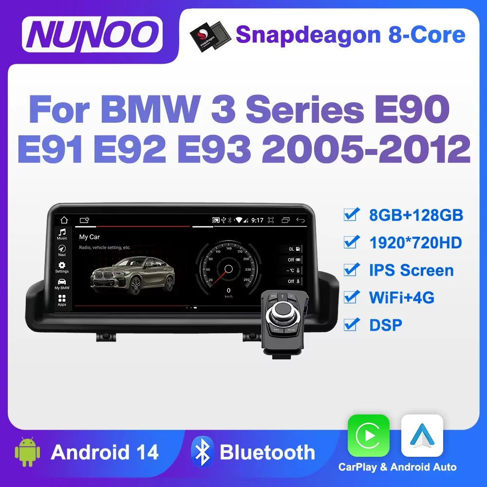 

Nunoo Android 14 CarPlay For BMW 3 Series E90 E91 E92 E93 2005-2012 Auto Radio Car Multimedia Player GPS Stereo WIFI Head Unit