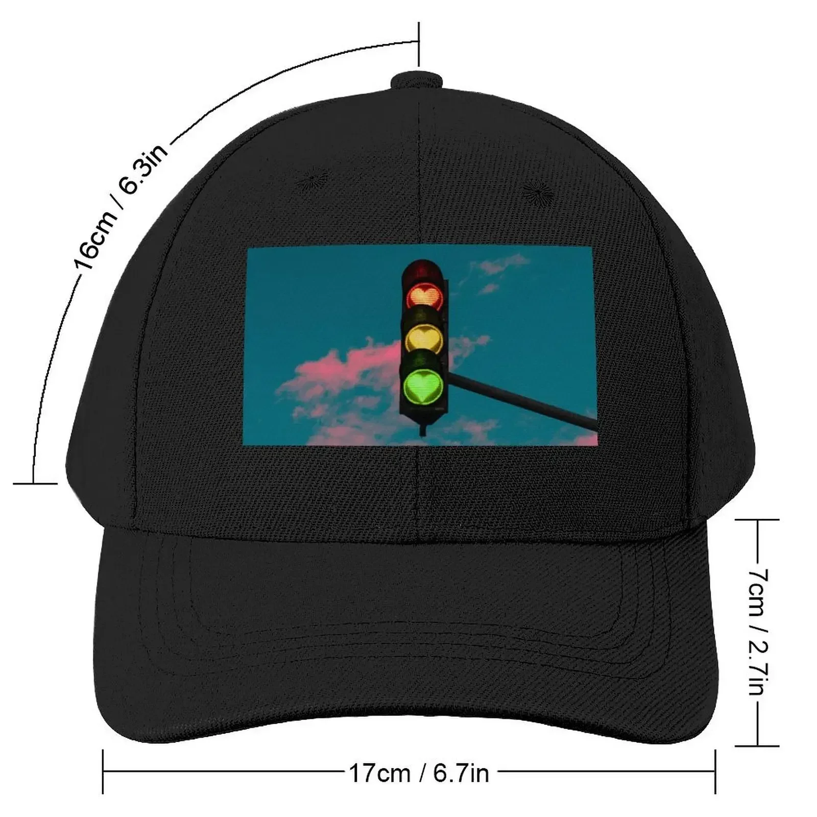 Valentines Day Traffic Light Heart Aesthetic Baseball Cap Fashion Beach hard hat Golf Cap Hats For Men Women's