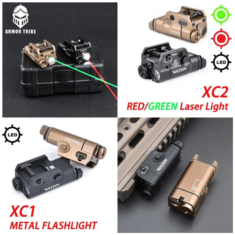 

Surefir Airsoft SF XC2 Tactical Flashlight Red Green Laser XC1 Metal High Lumen Pistol Hanging Light Hunting Weapon Scout White