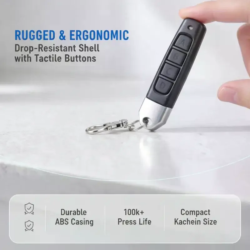 433MHz RF Clone Copy Remote Control Garage Gate Door Opener Remote Key Duplicator, Wireless Transmitter for Home Access Control