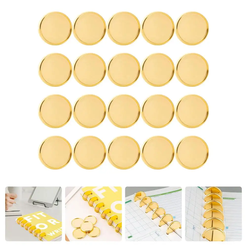 50 Pcs Hooks Loose Leaf Mushroom Buckle Notebooks Binding Rings Tool Machine Golden Plastic