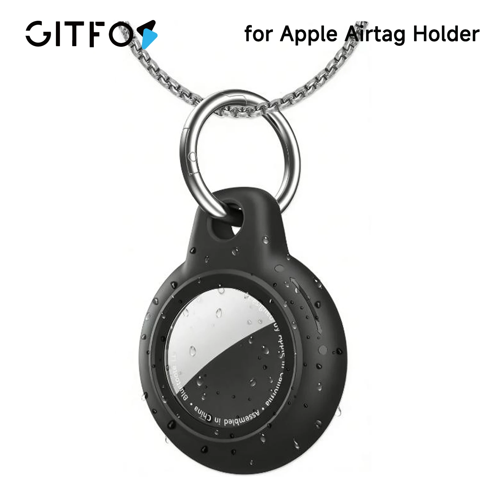 GITFOS Waterproof Airtag Holder for Apple Air Tag Case with Keychain, Hard PC Full Protection Scratch-Resistant Airtag Holder
