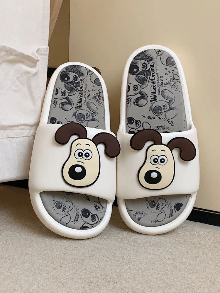 Man Women Slippers Cute Dog Sandals For Men And Women Summer Couples Household Anti Slip Soft Sole Bathroom Home Slipper