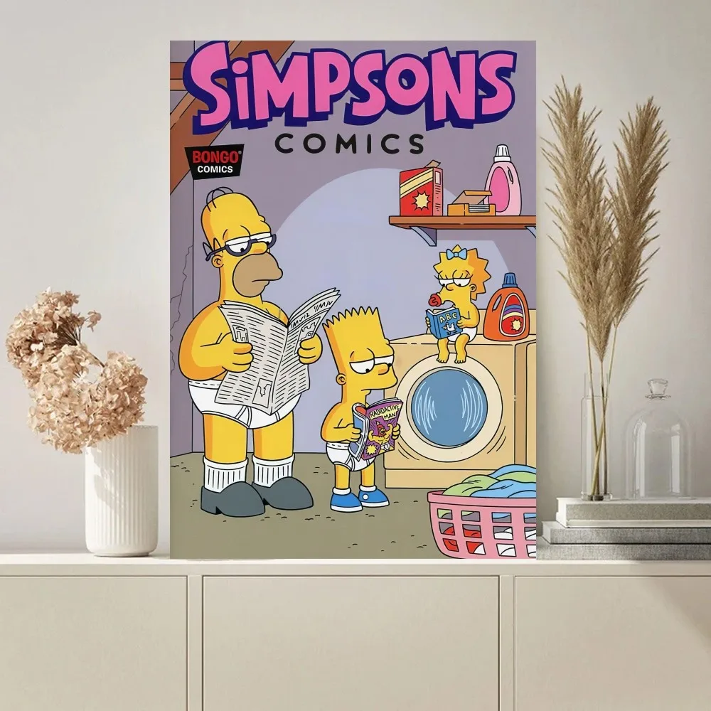 Cartoon S-Simpsons Poster Paintings on The Wall Picture for Living Room Interior Painting Room Decoration