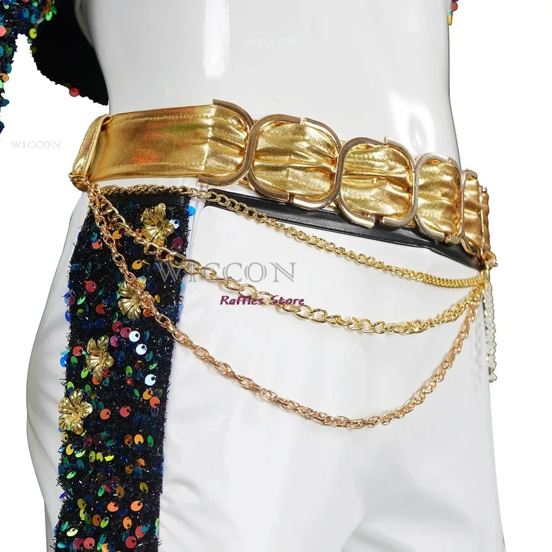 CyKang Ru-mi Adultos Niños Huntrix K-Pop Rumi Kang Cosplay Demon Hunters, Conjunto de falda y chaleco líder para cosplay de Halloween, Golden Out