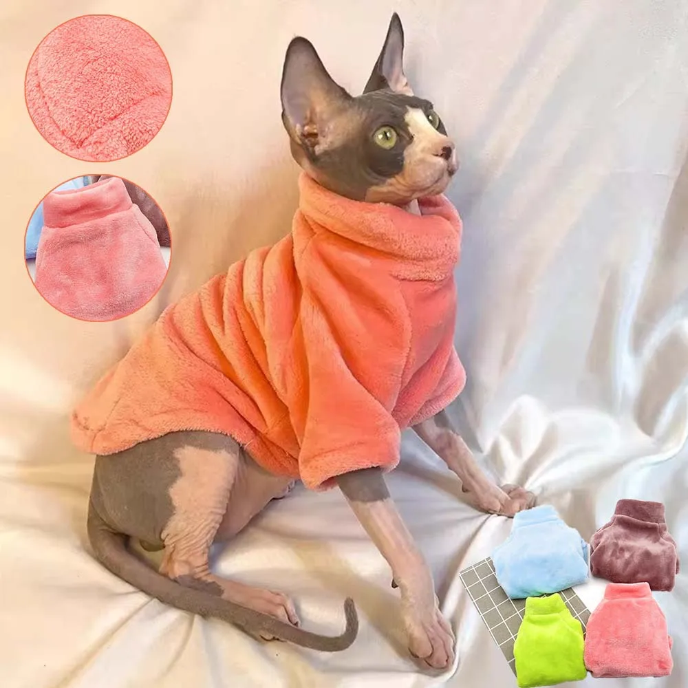 

New Cat Sweater Winter Soft Fashion Thickening Warm Sphynx Clothes Home Comfortable Winter Dog Clothes for Devon Puppy Costume